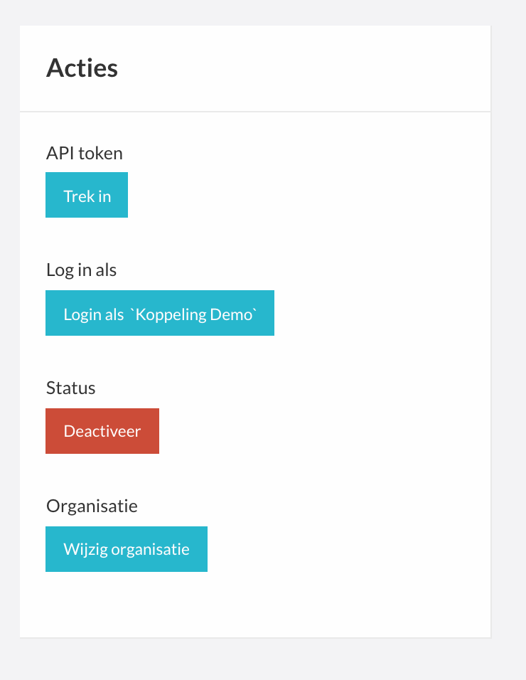 API token intrekken bij een gebruiker