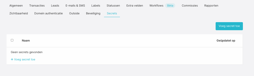 Een secret toevoegen
