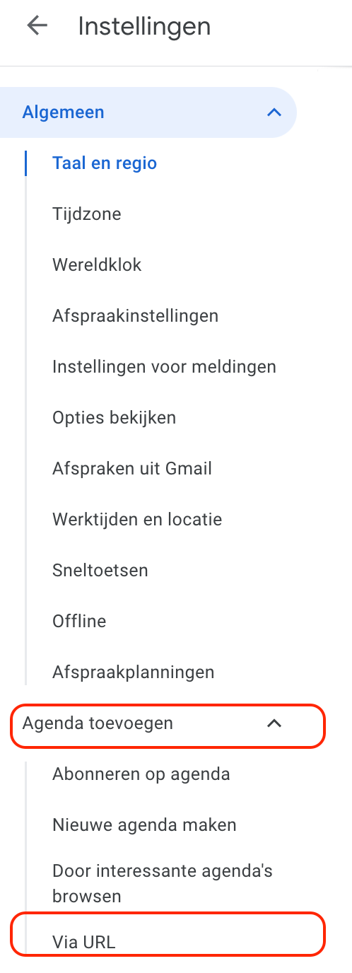 In Google Agenda een agenda toevoegen via URL