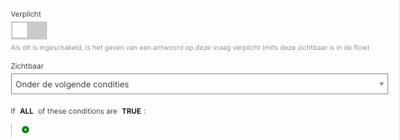 De zichtbaarheid op 'Onder de volgende condities' met de conditiegroep
