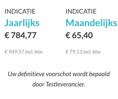 De leverancierspagina met het veld Naam bovenaan en de Bedrijfsnaam onder het kopje Bedrijf