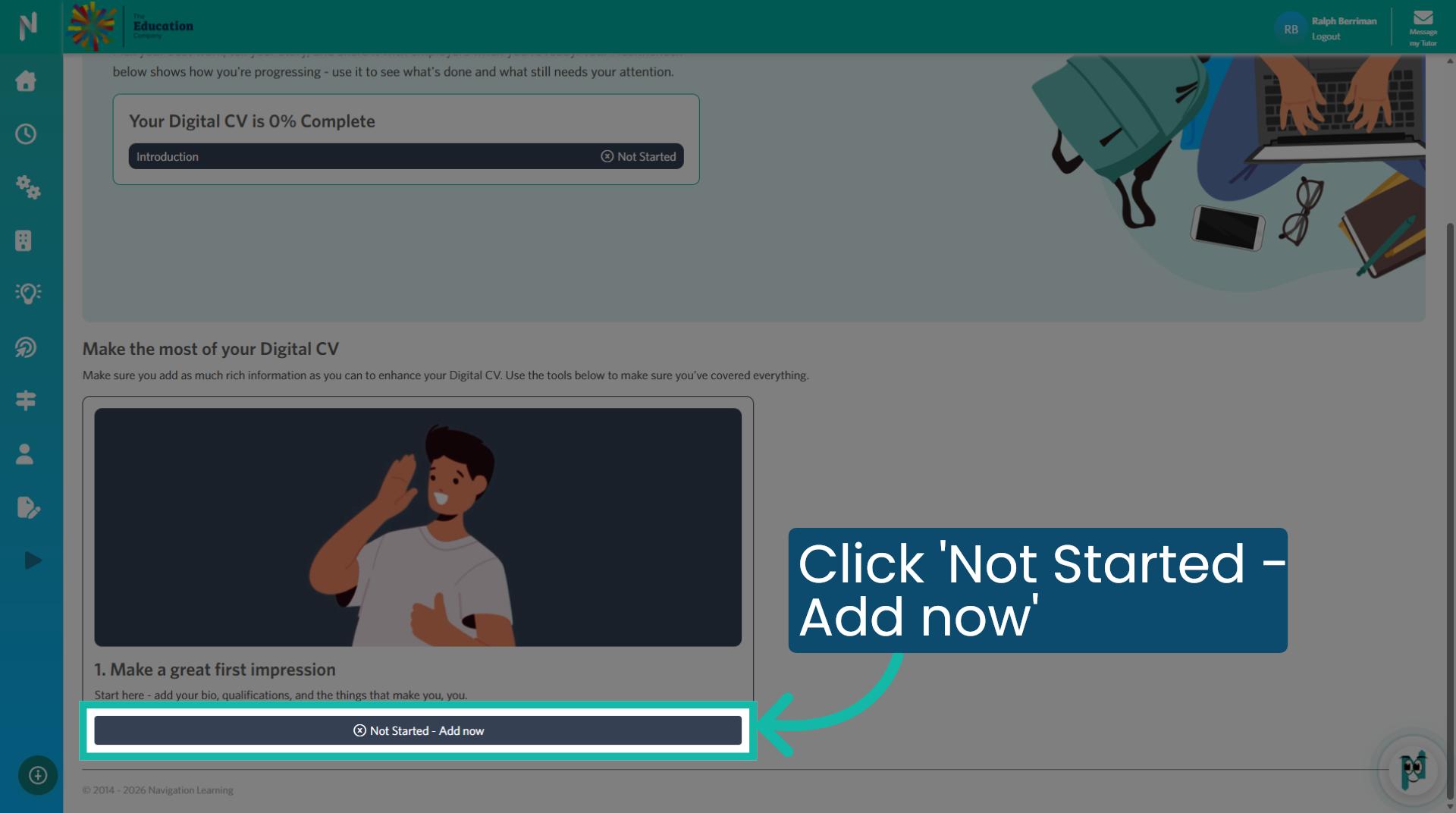 Start Adding CV Details