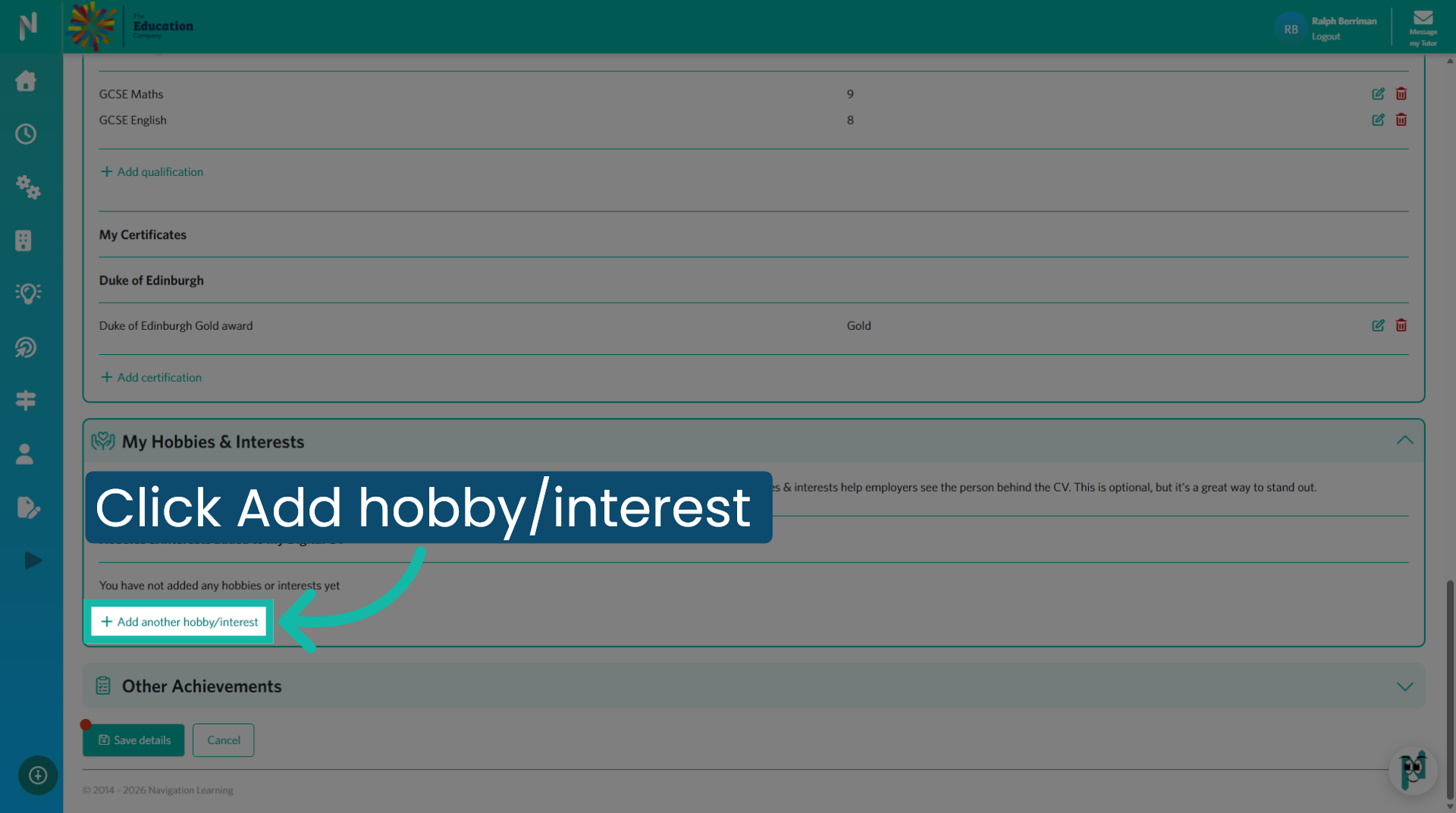 Add New Hobby Entry