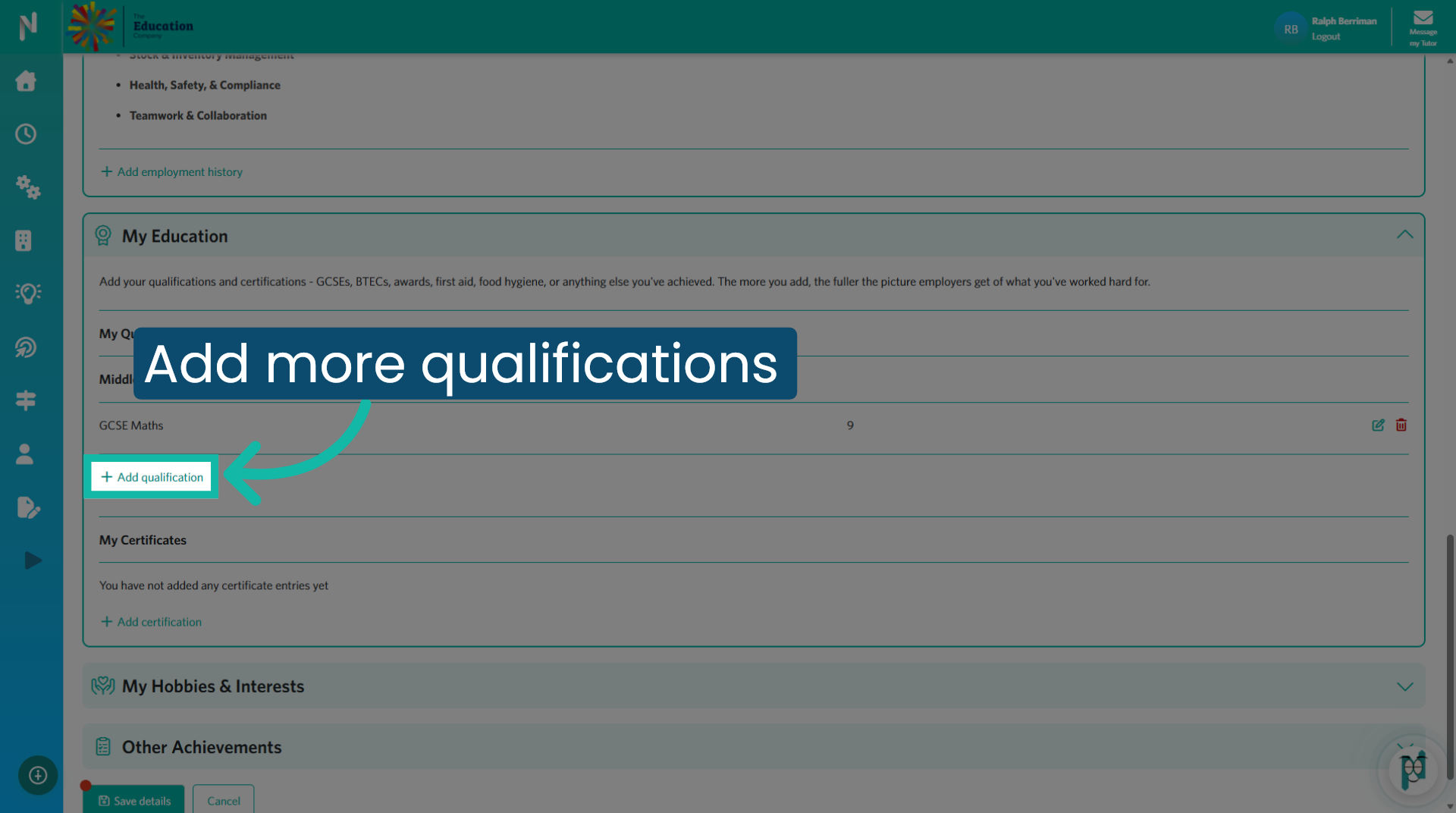 Add Another Qualification