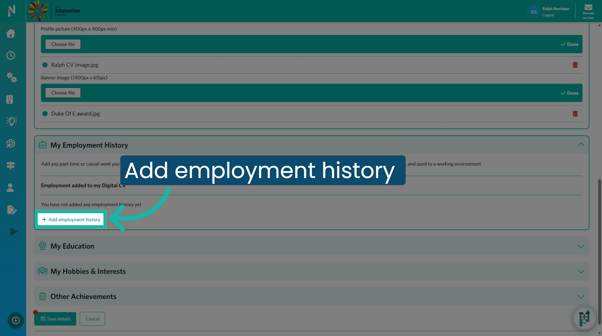 Add Employment History