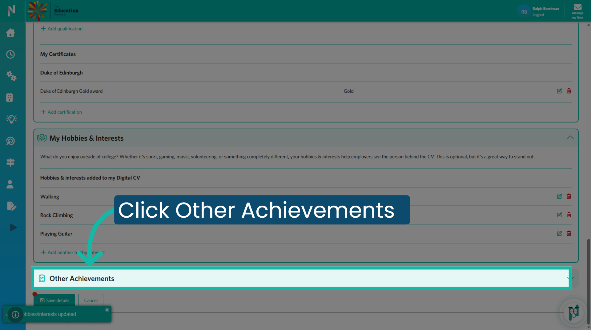 Open Other Achievements