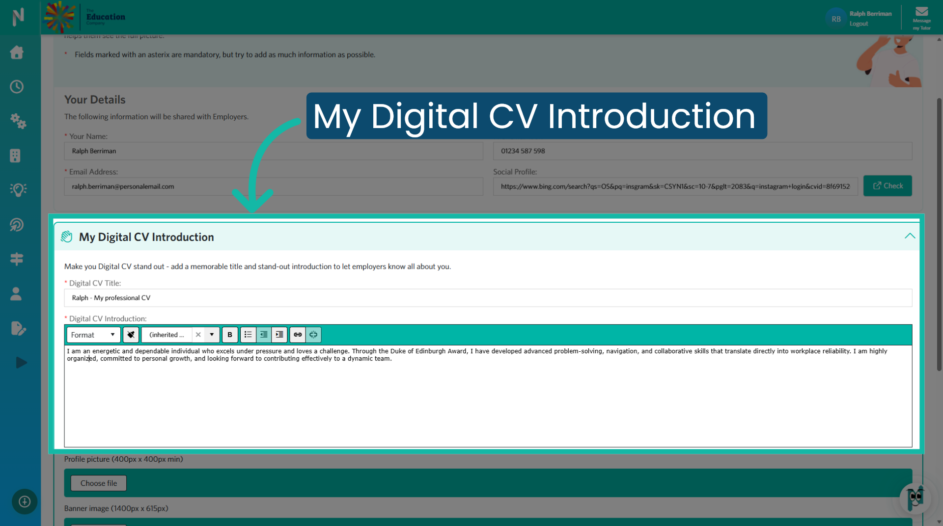 My Digital CV Introduction