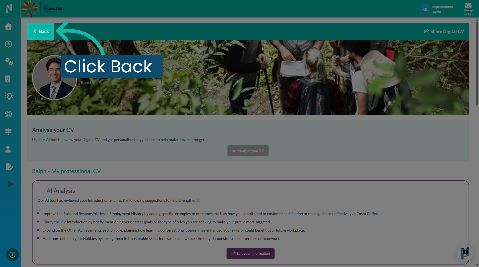 Return to Digital CV Dashboard