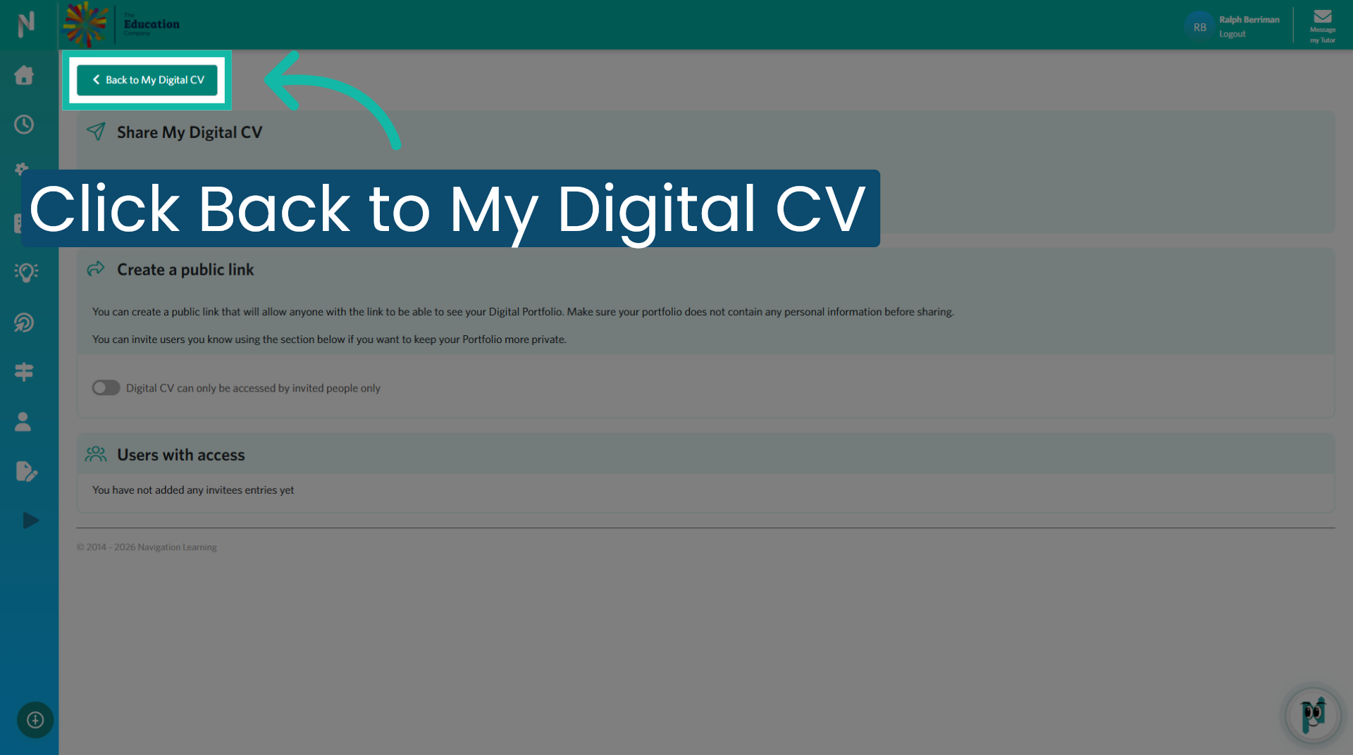 Return to Digital CV Overview