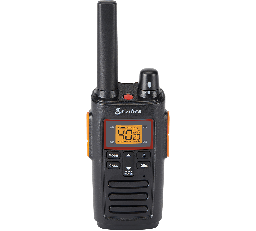 Front view of the RX380 two-way radio