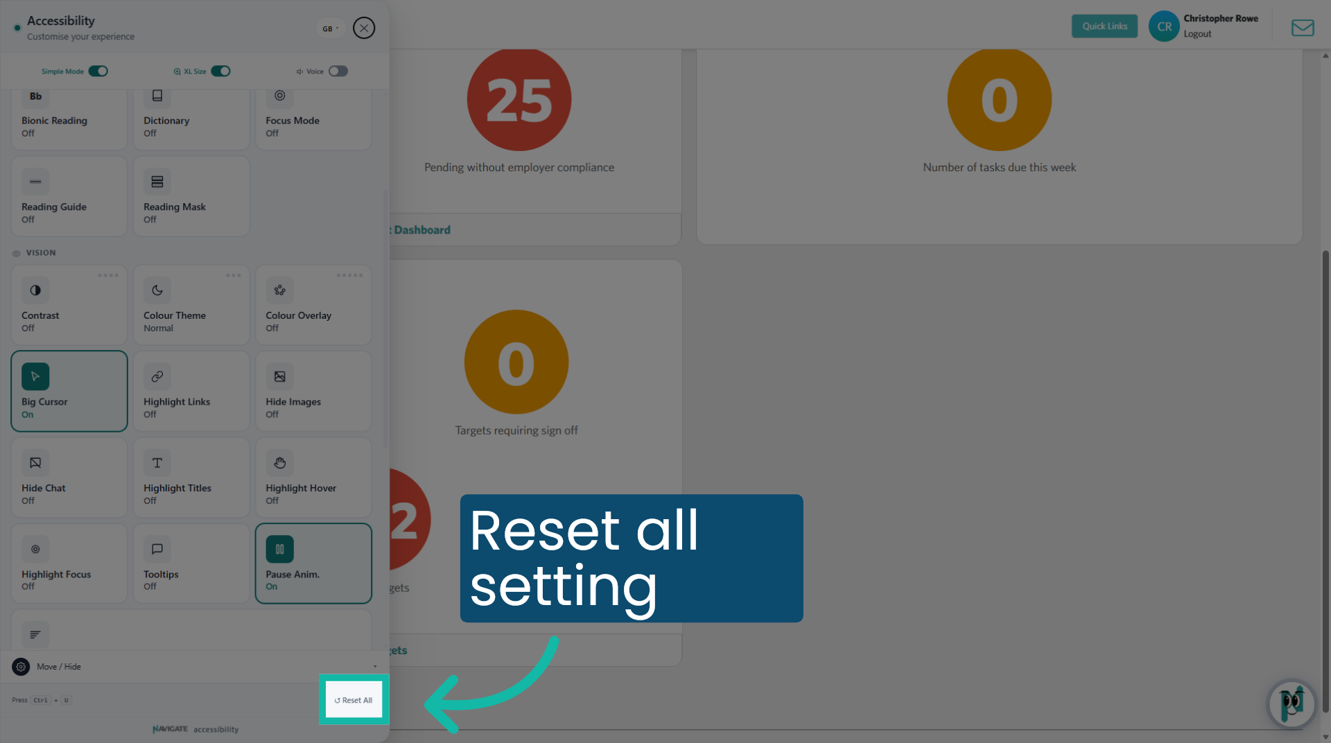 Reset Changes