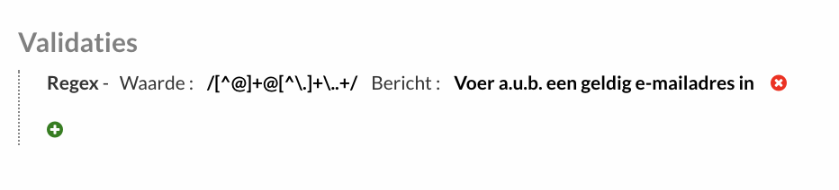 Een validator toevoegen aan een veld