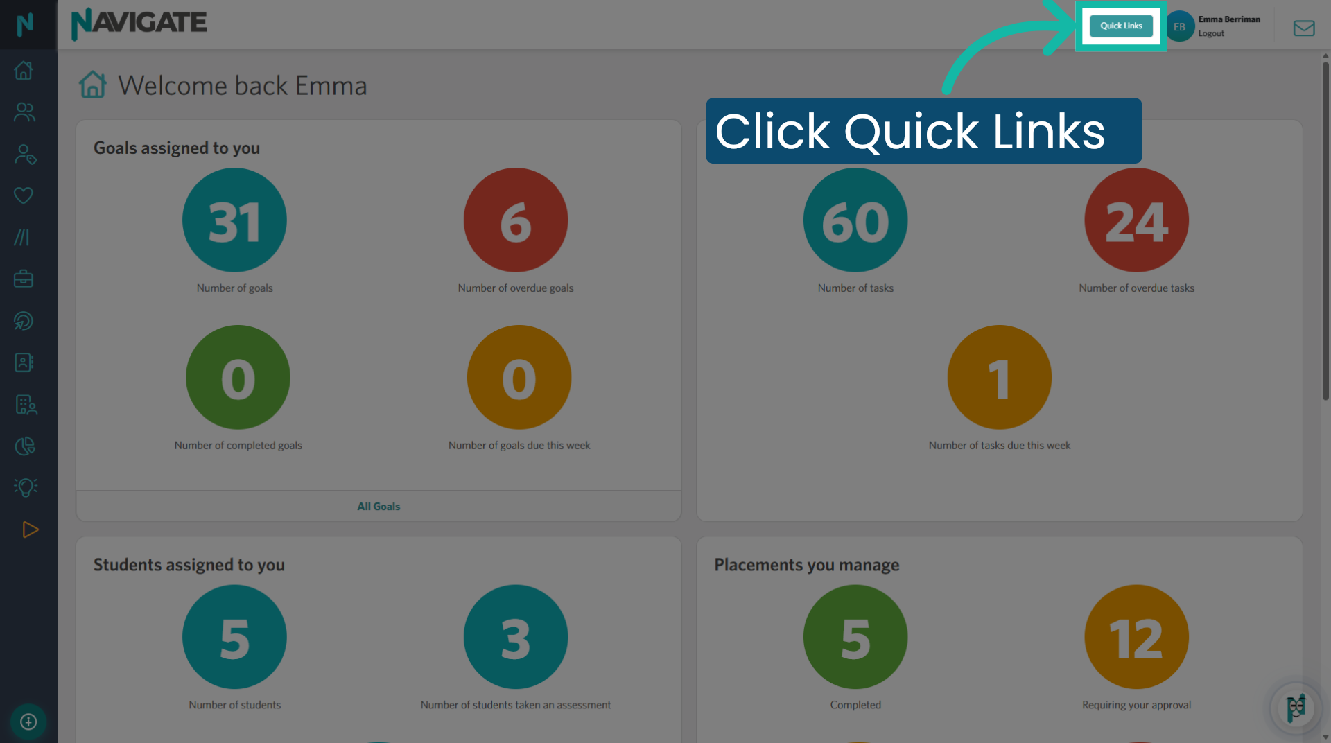 Access Quick Links Menu