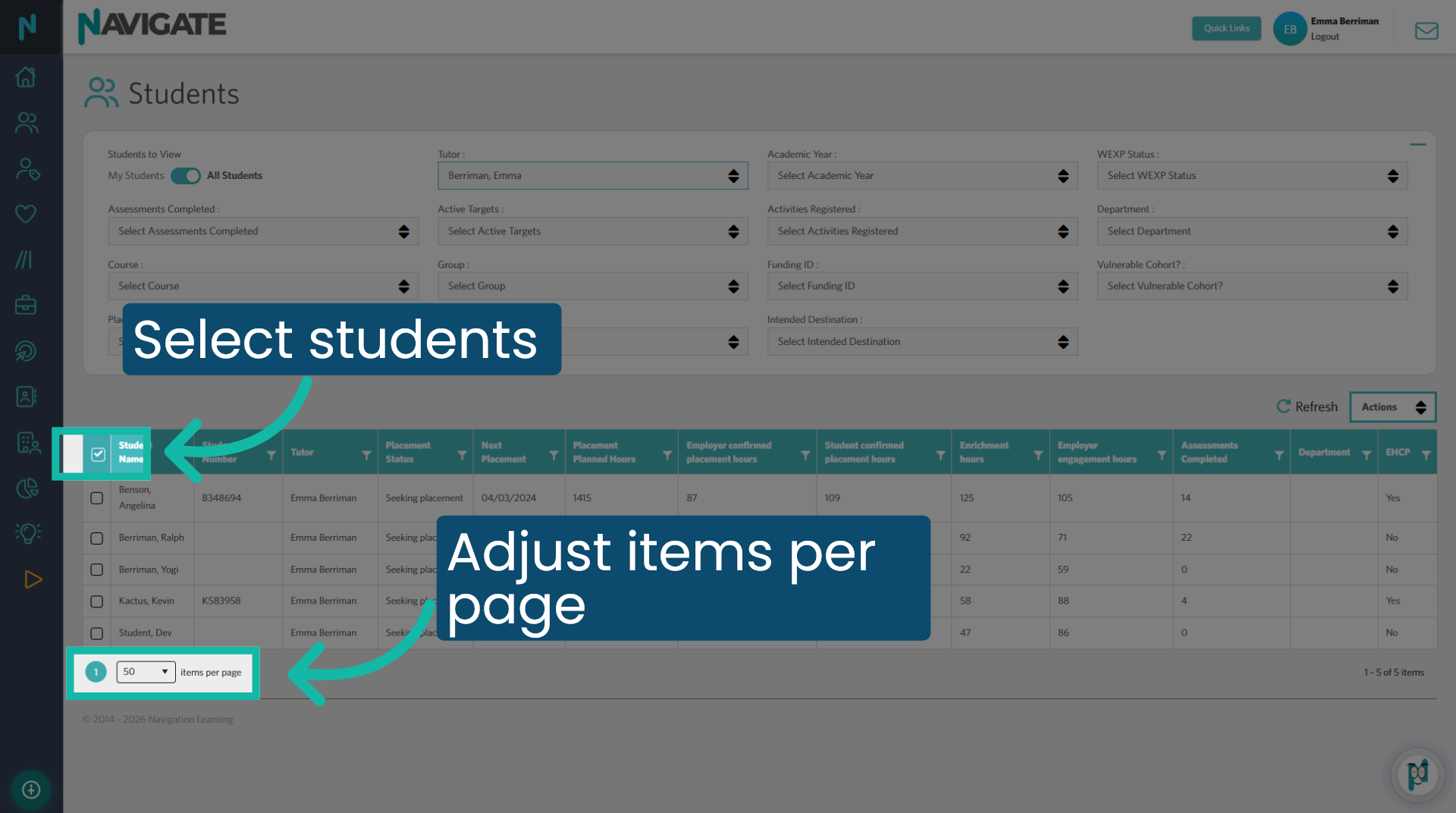 Select 'All Students'