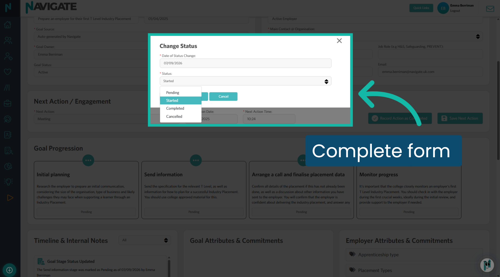 Complete form