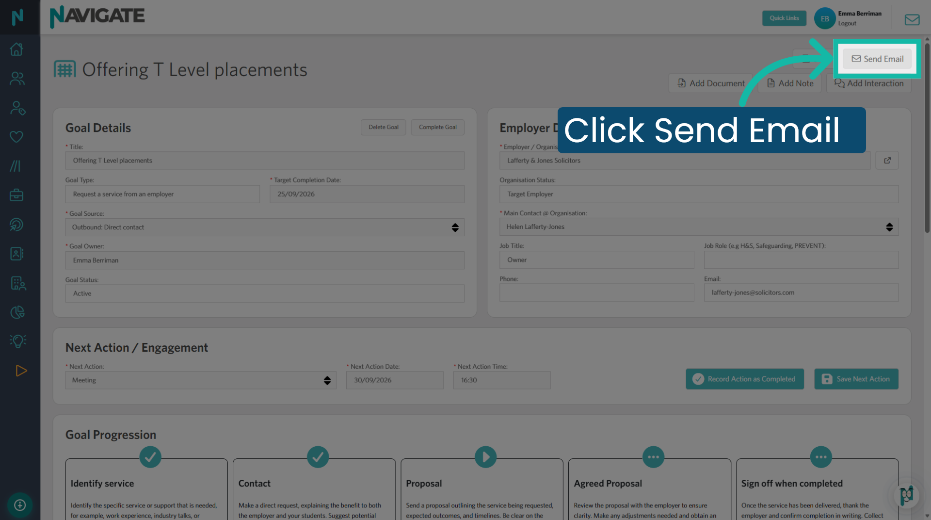 Click 'Send Email'