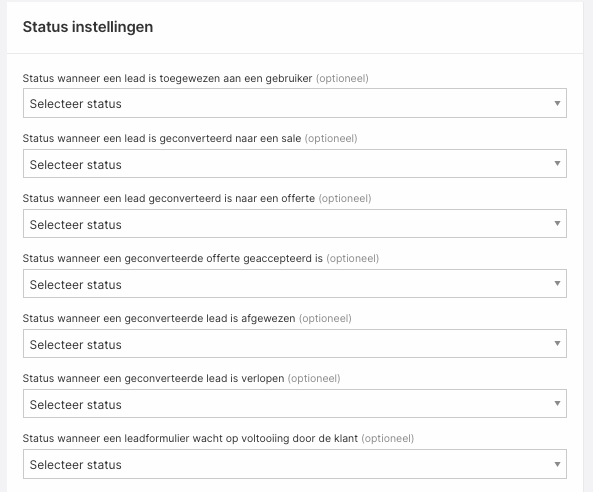 Status instellingen voor automatische statusverandering