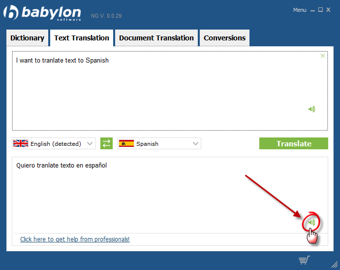 How do I use the Babylon Human Voice? Babylon Software Support Center