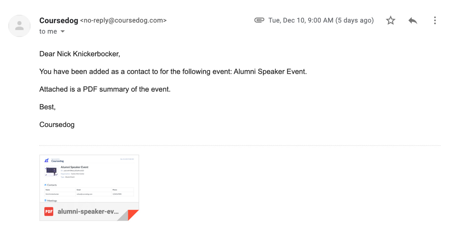 How do Event Notifications work? Coursedog