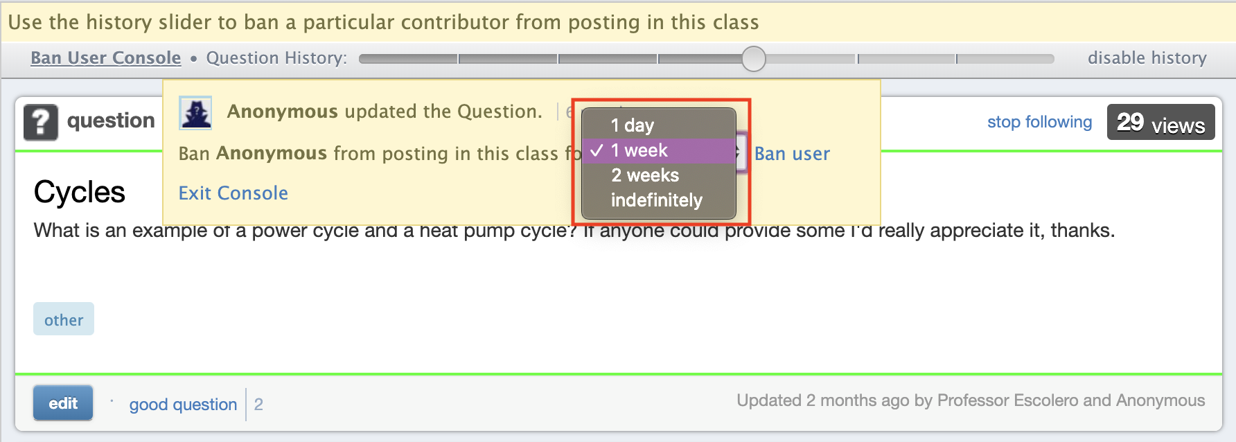 Instructors Ban A Student From Posting Piazza