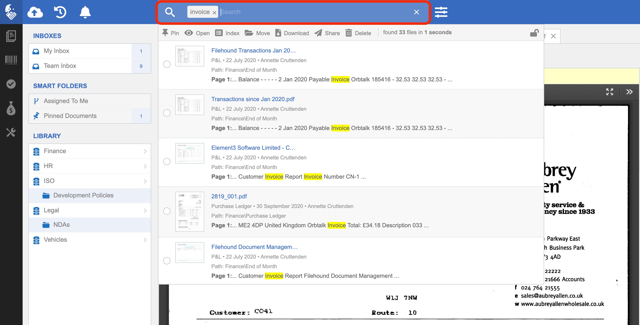 Main search box