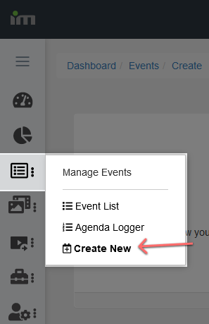 Event Create Navigation