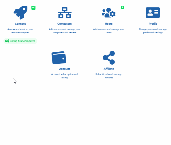 Interactive image showing the steps to add a host computer