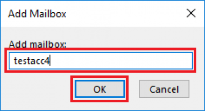 Fig 5. Add Mailbox window… Fig 5. Add Mailbox window…