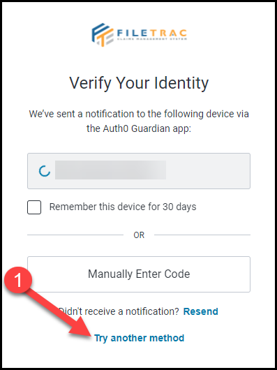 New Phone 6 Digit Verification Code Recovery Code Evolution Global FileTrac CMS Support