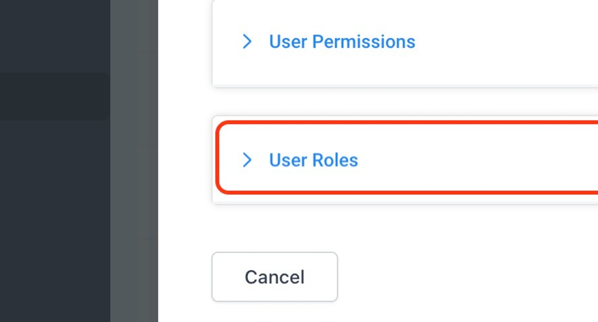 Click on  User Roles