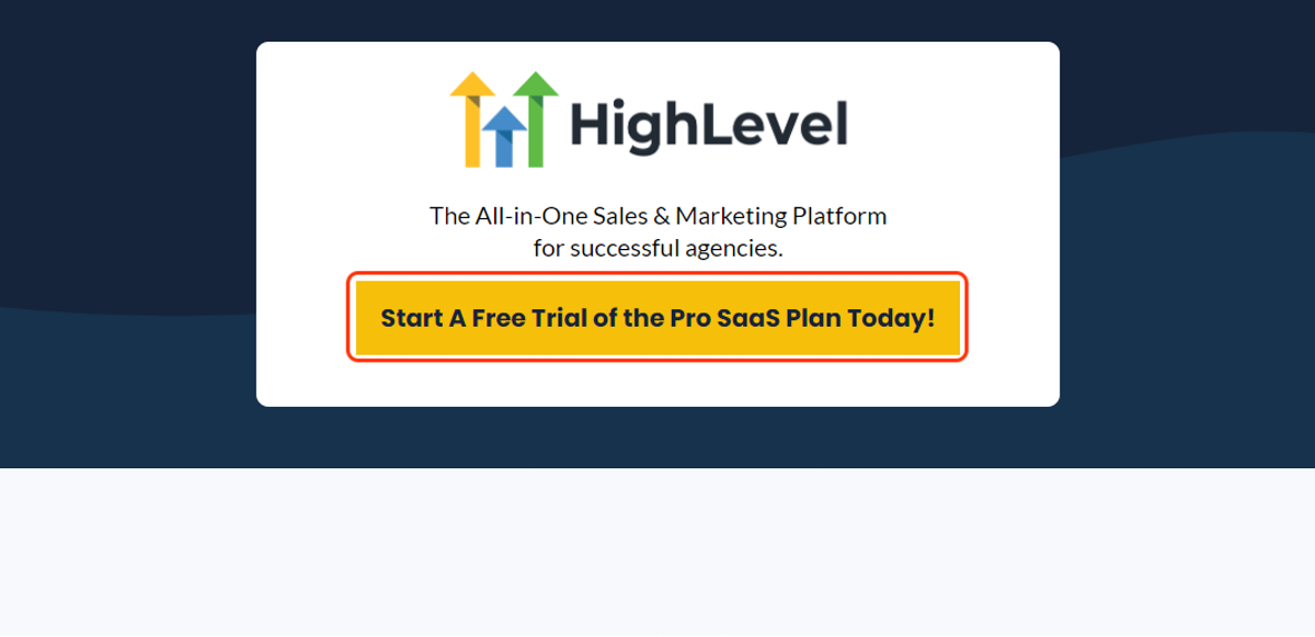 Upon clicking the have your customer click on "Start A Free Trial of the Pro SaaS Plan Today!"