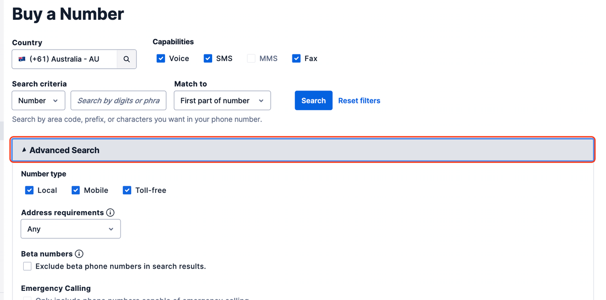 Click on Advanced Search