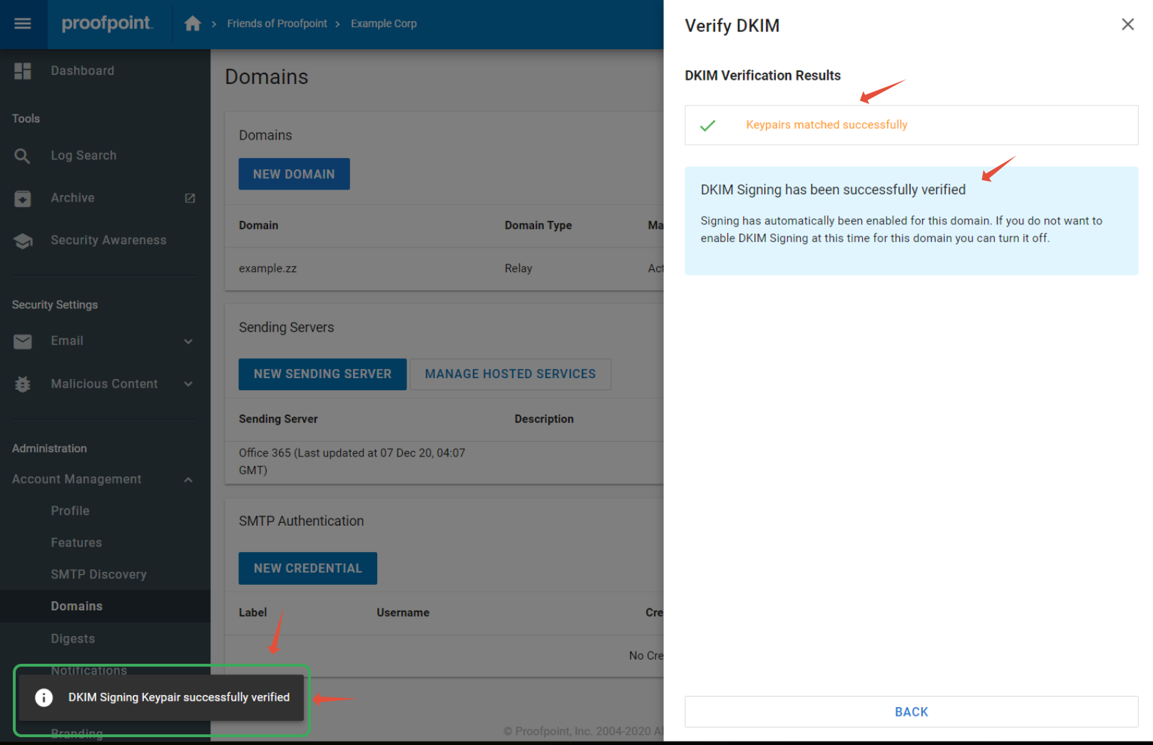 Proofpoint DMARC Configuration Valimail Support