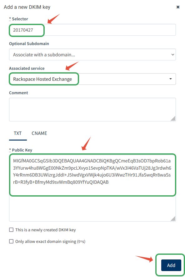 Rackspace Hosted Exchange DMARC configuration Valimail Support