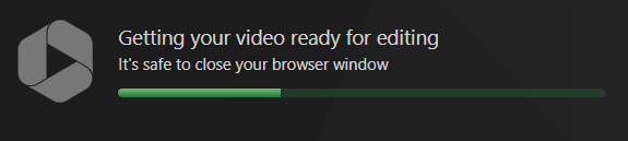 The Processing bar that appears at the top left-hand corner of the processing and upload page.