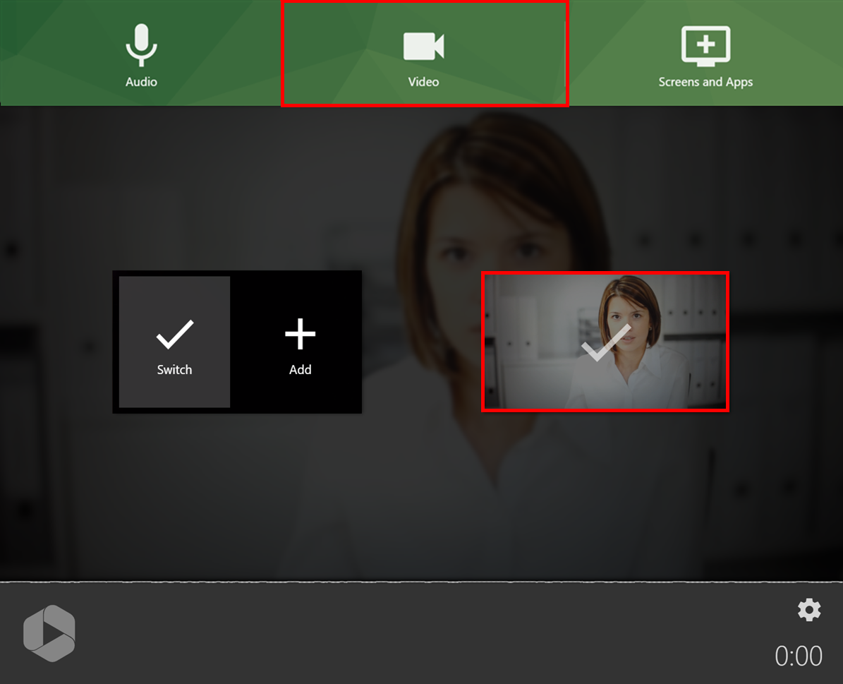 Two camera sources appear. One is highlighted by a red box, to show that it is selected as it has a checkmark inside of it.