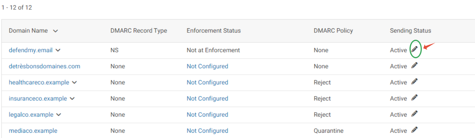 sending status editing pen