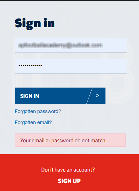 A screen shot of a login screen
Description automatically generated