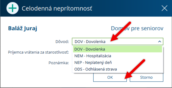 Potvrdenie dôvodu neprítomnosti