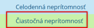 Výber čiastočnej neprítomnosti
