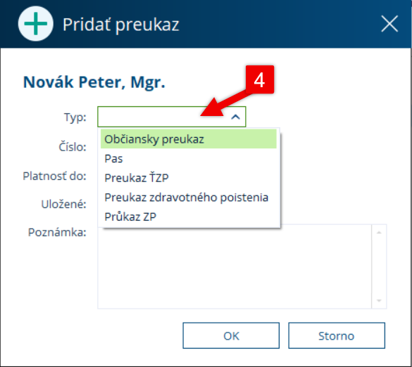 Ukážka preukazu - krok 2