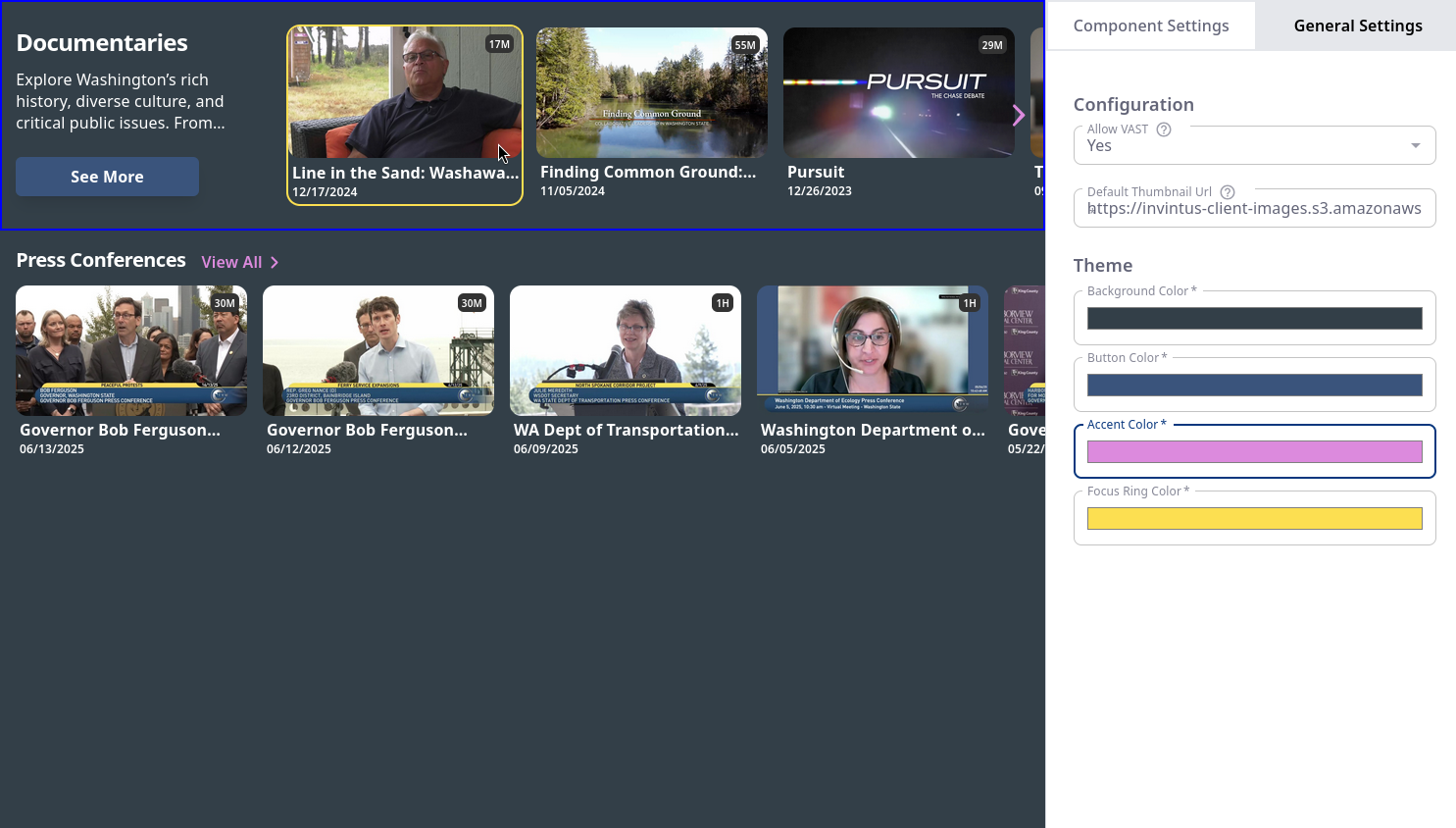 OTT Builder - Application Builder Layout