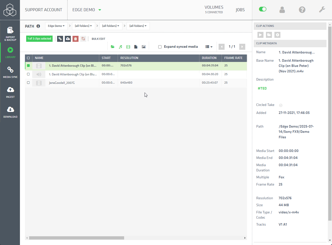Limecraft GIF showing how to bulk update custom fields in Edge Library