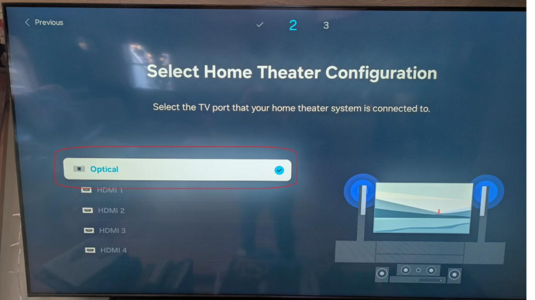 Title: Step 8 - Description: Select Optical Connection
