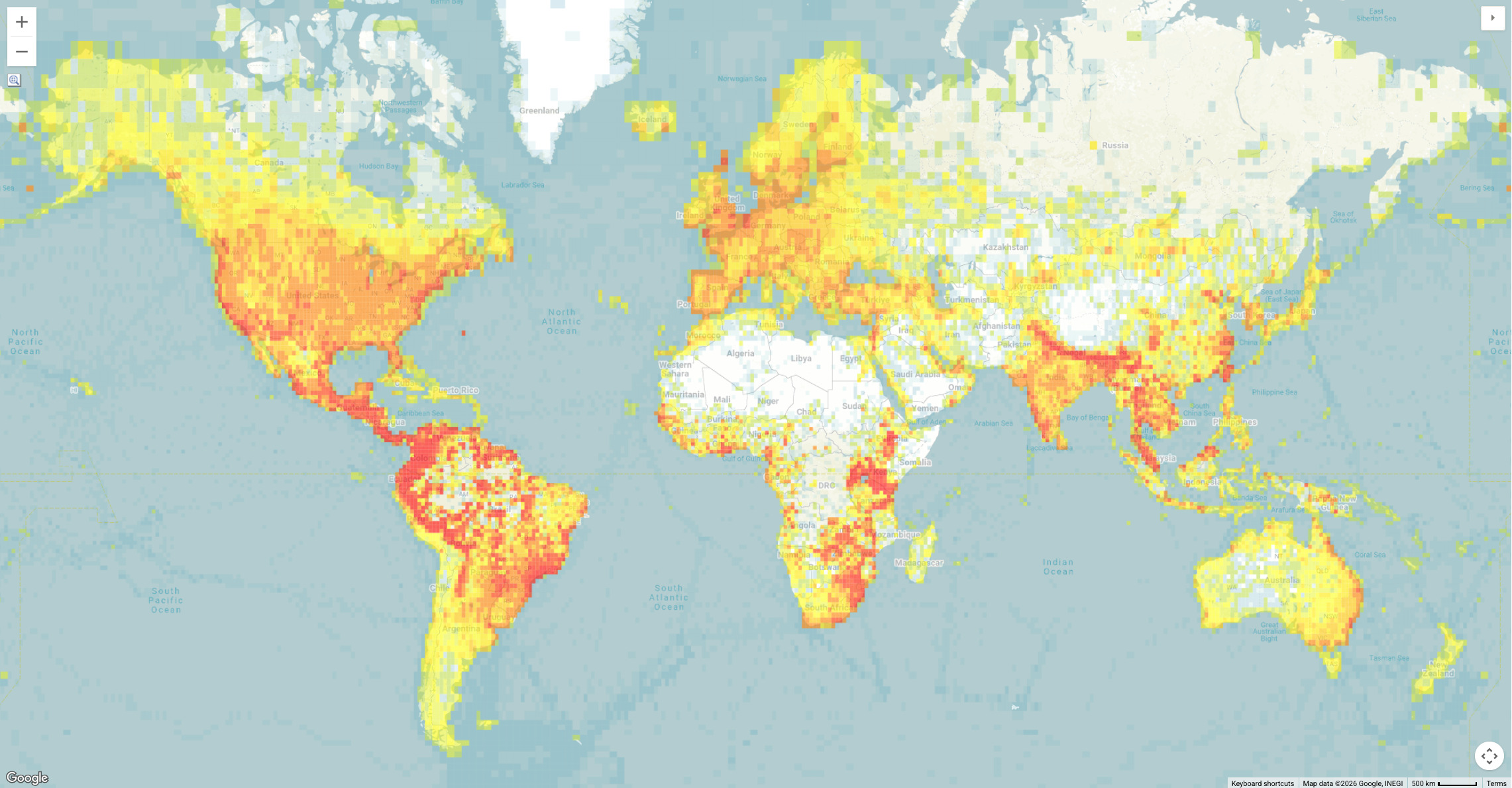 global map of eBird hotspots colored by species richness
