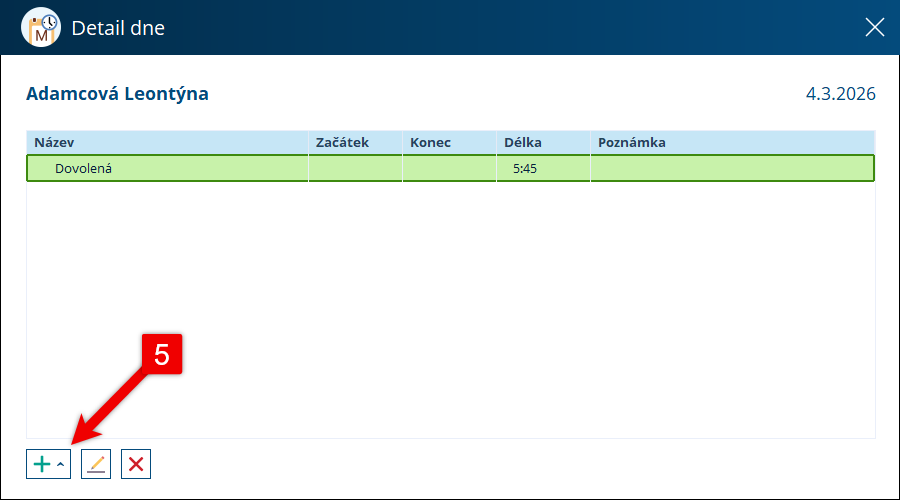 Přidání nové výjimky
