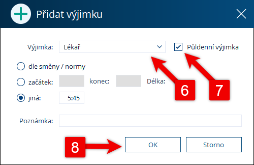 Zadání půldenního lékaře