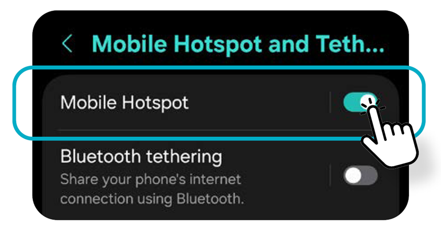 Android Mobile Hotspot turned on