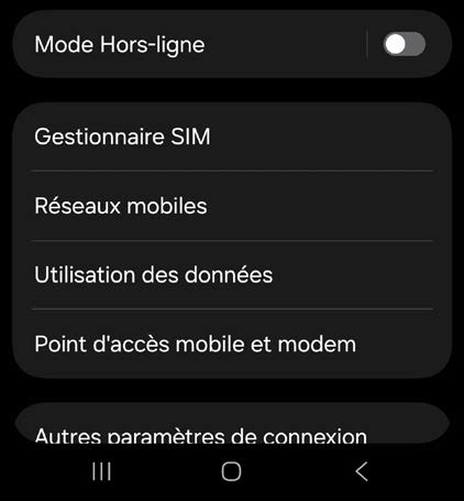 Écran Point d’accès mobile et modem Android