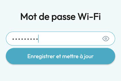 Écran du mot de passe Wi-Fi dans NOWA PRÉSENCE